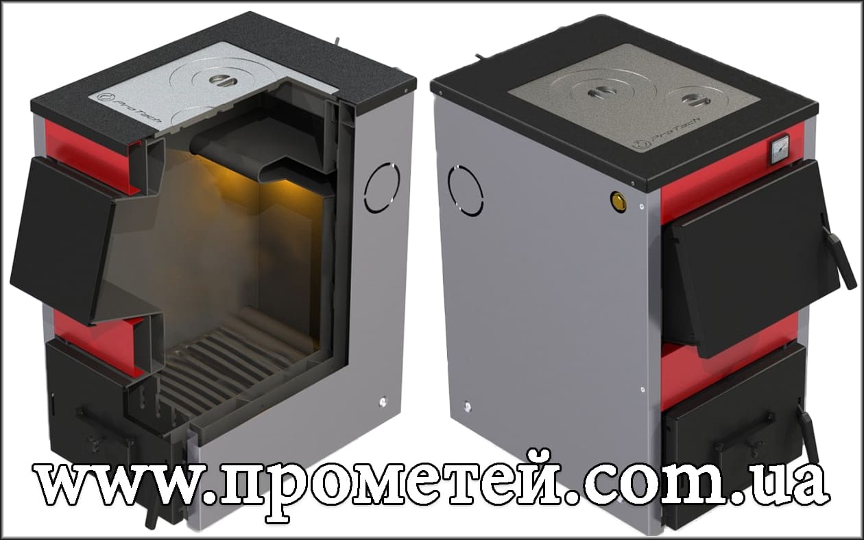 Розріз котла із плитою Protech ТТП D luxe Розріз котла із плитою Protech ТТП D luxe